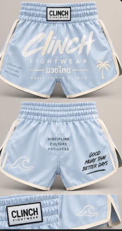 BETTER DAYS MUAY THAI SHORTS — SKY / SAND